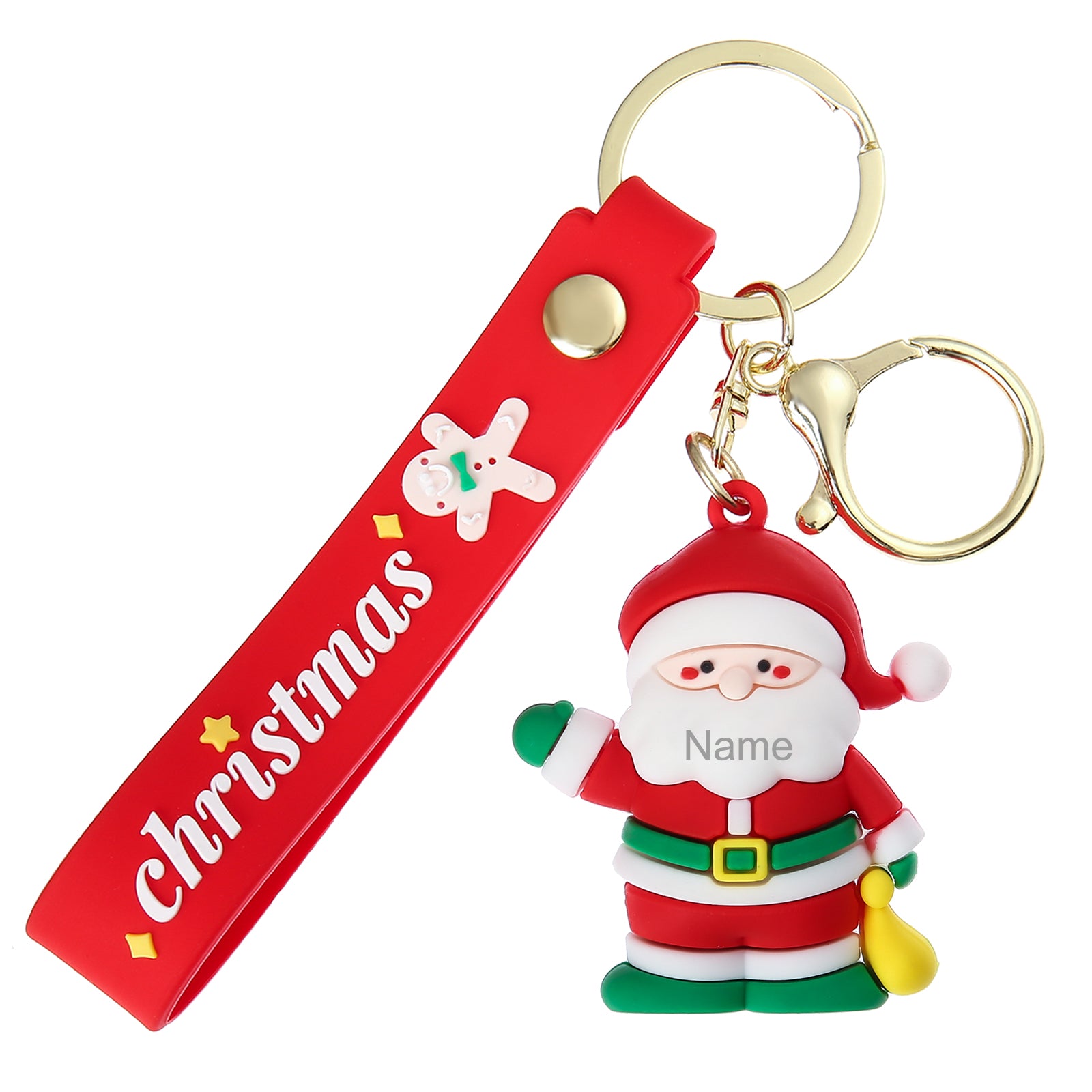 Custom Snowman Santa Keychain