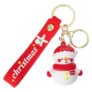 Custom Snowman Santa Keychain
