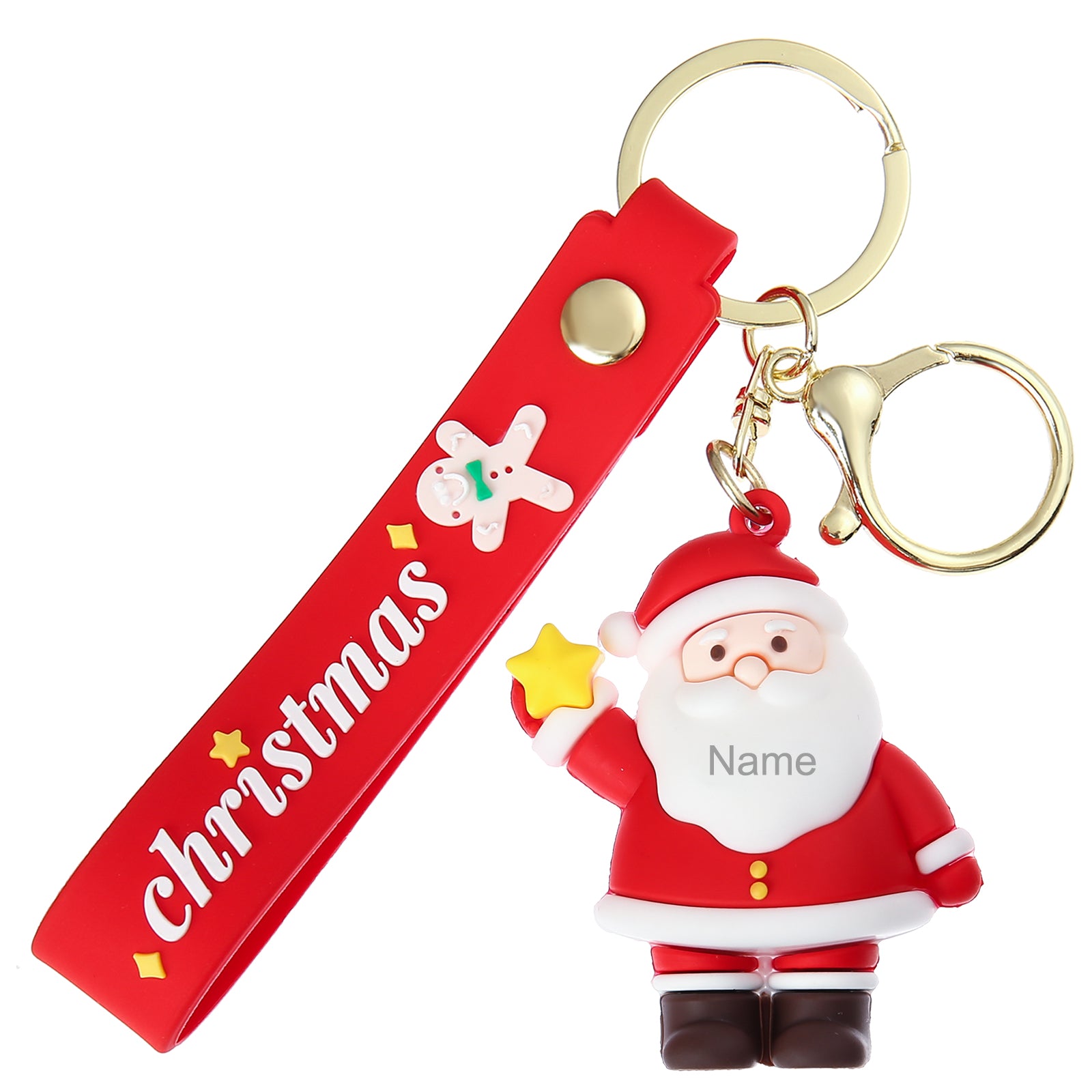 Custom Snowman Santa Keychain