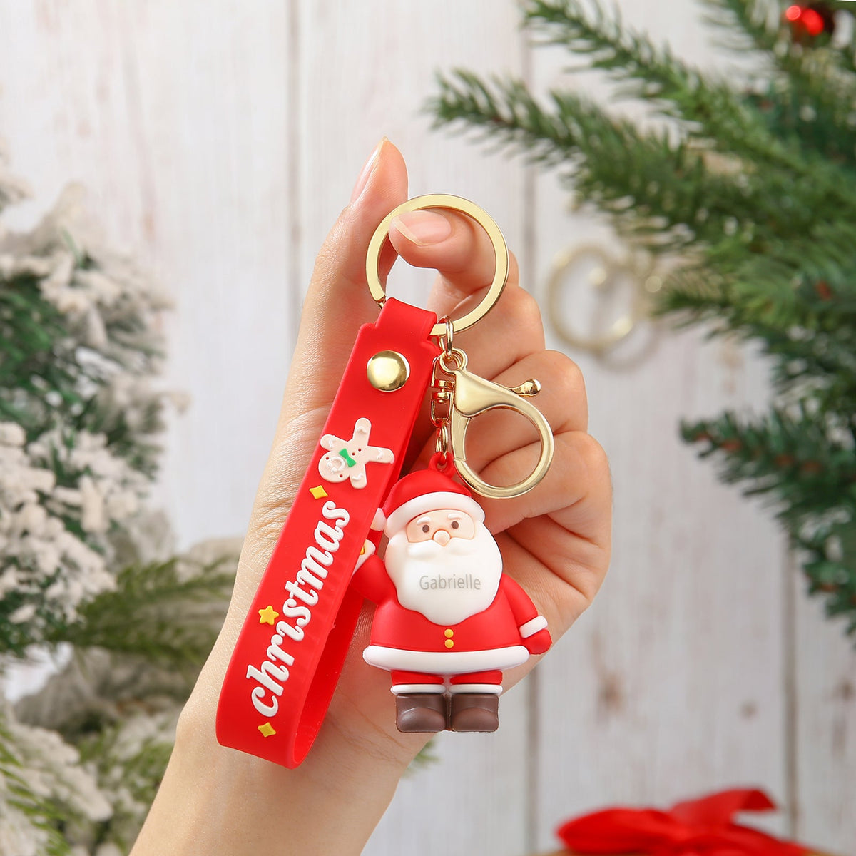 Custom Snowman Santa Keychain