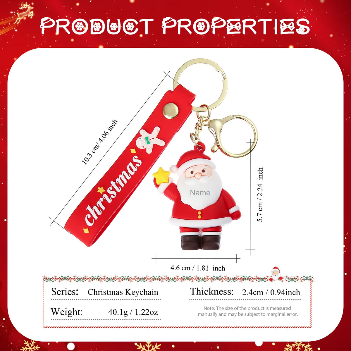 Custom Snowman Santa Keychain