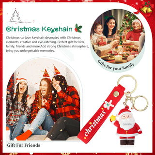 Custom Snowman Santa Keychain