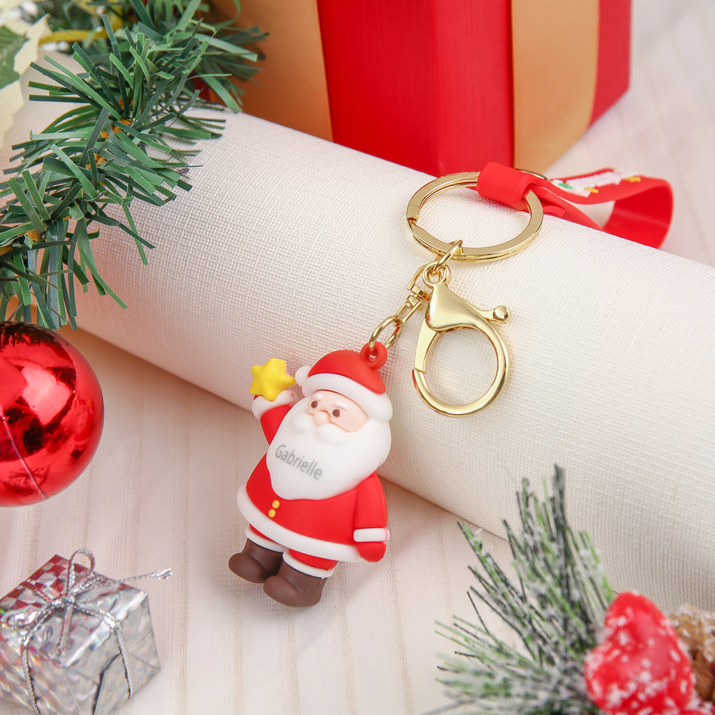 Custom Snowman Santa Keychain