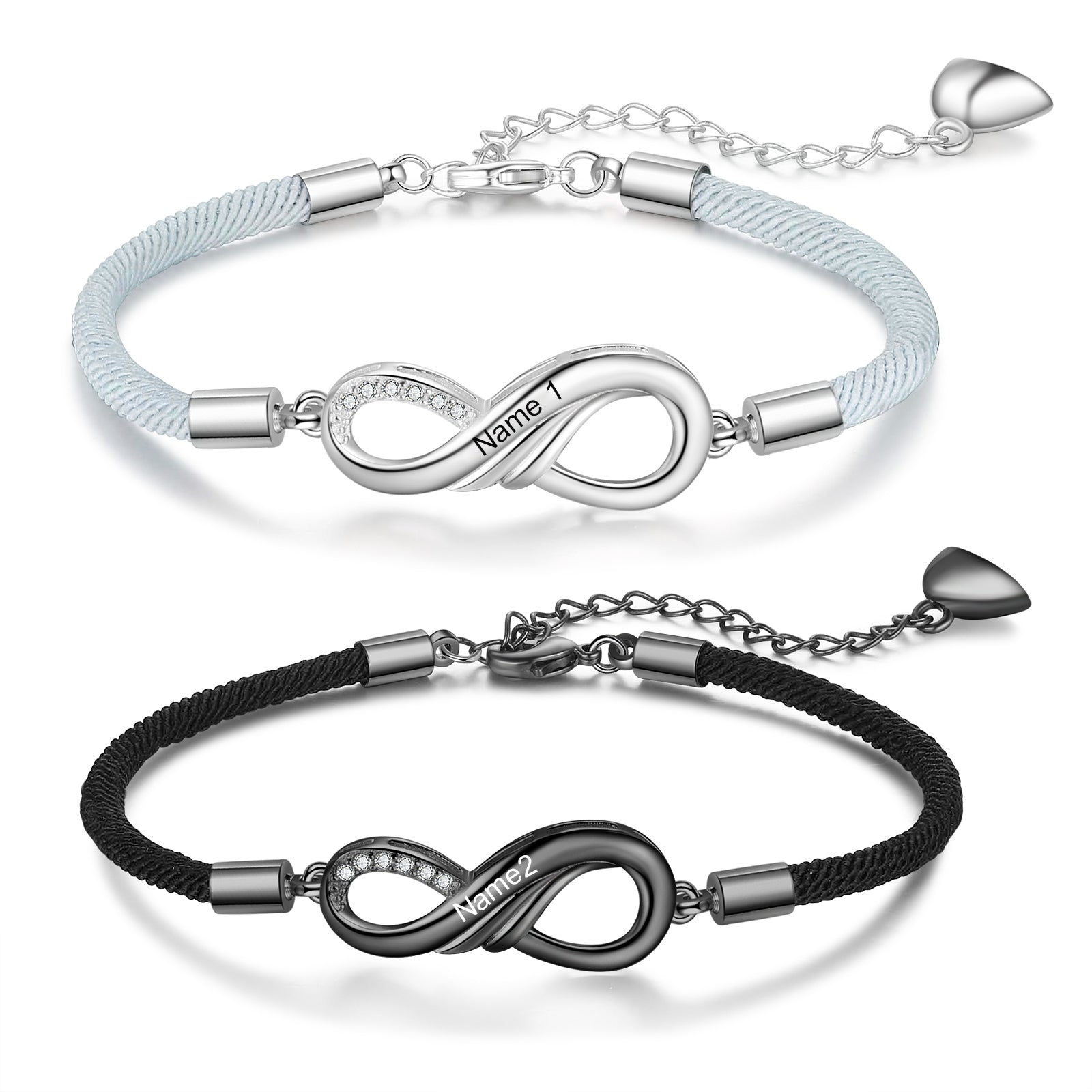 Custom Name Eight-Shaped Couple Bracelet