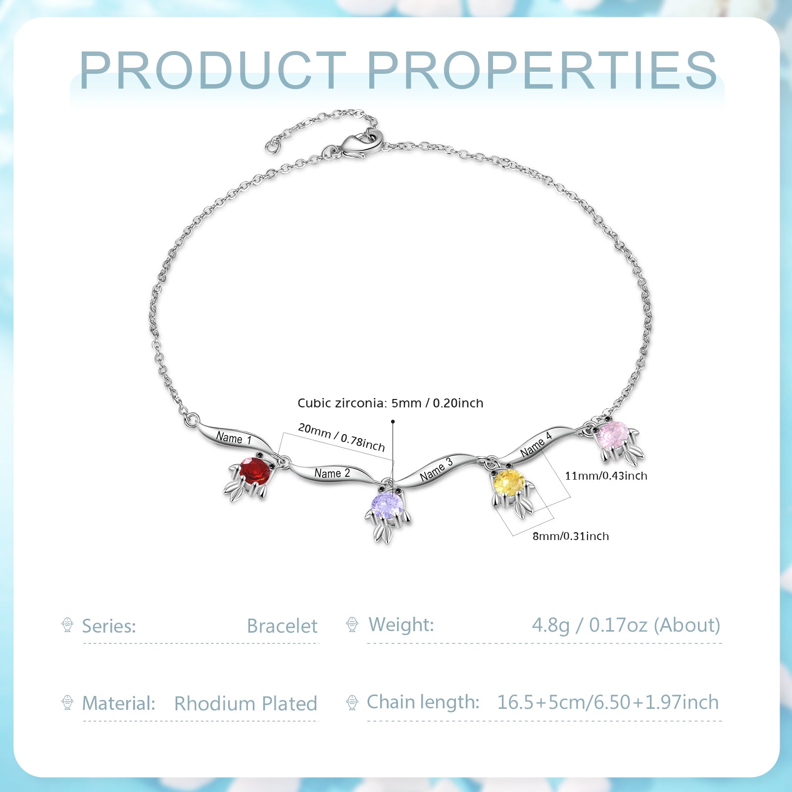 Custom Birthstone Bracelet