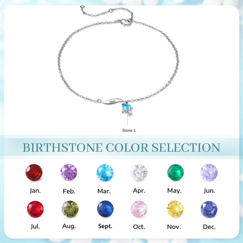 Custom Birthstone Anklet