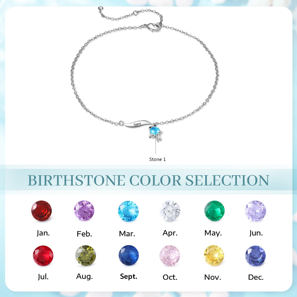 Custom Birthstone Anklet