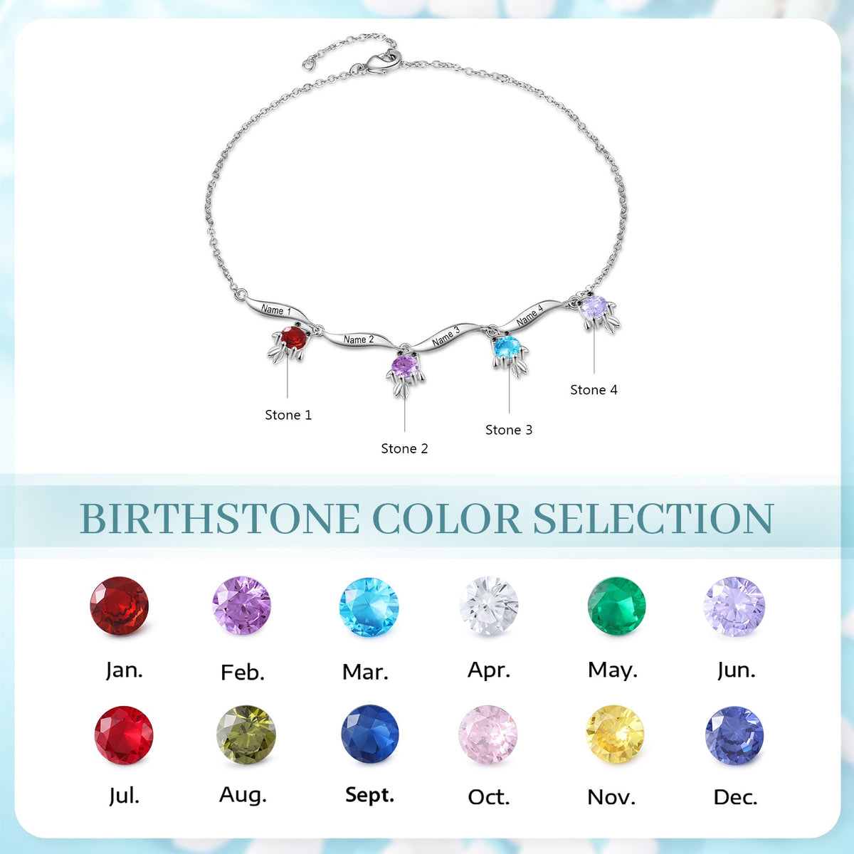 Custom Birthstone Anklet