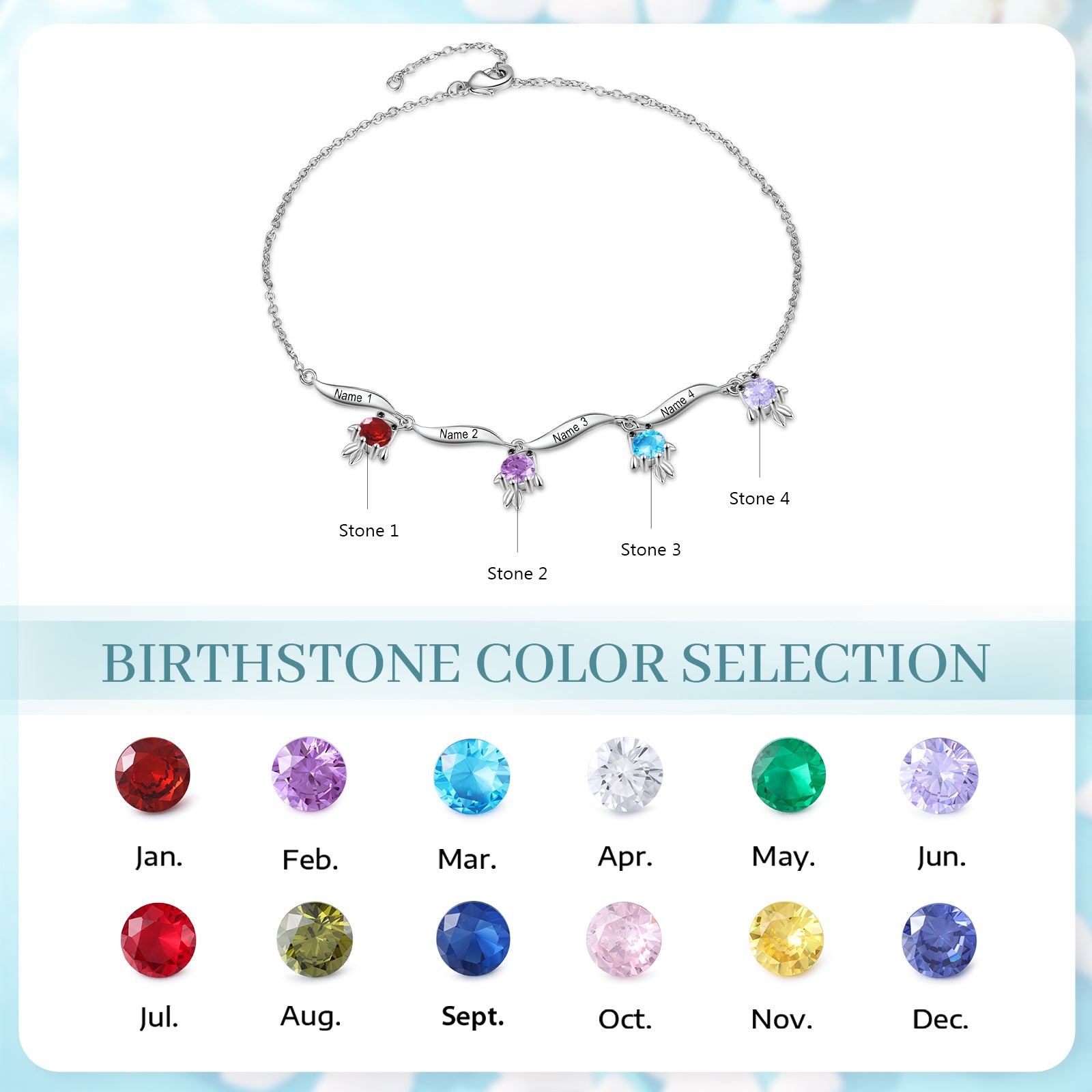 Custom Birthstone Anklet
