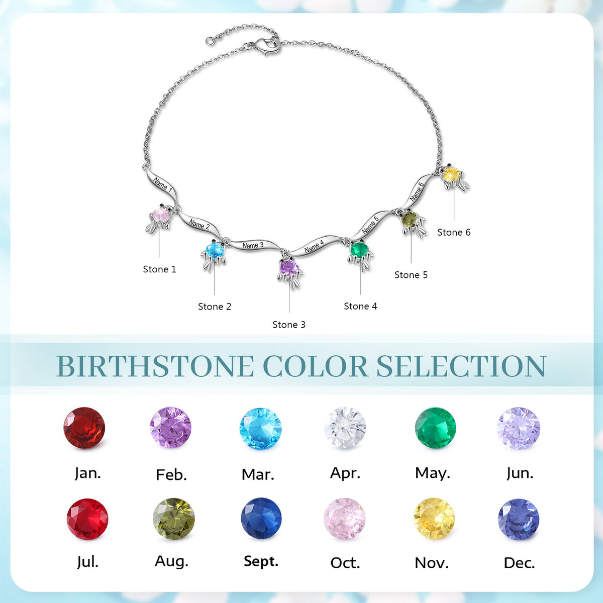Custom Birthstone Anklet