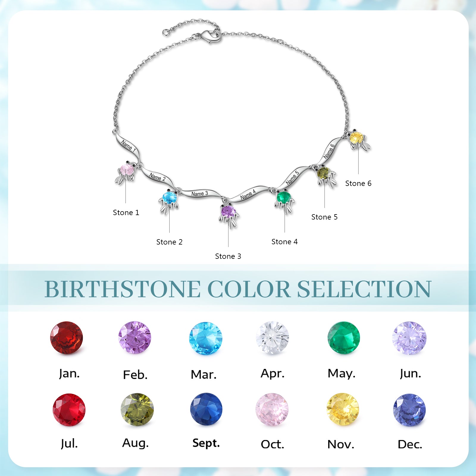 Custom Birthstone Anklet