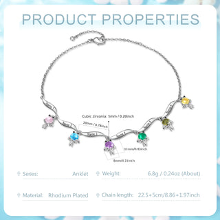 Custom Birthstone Anklet