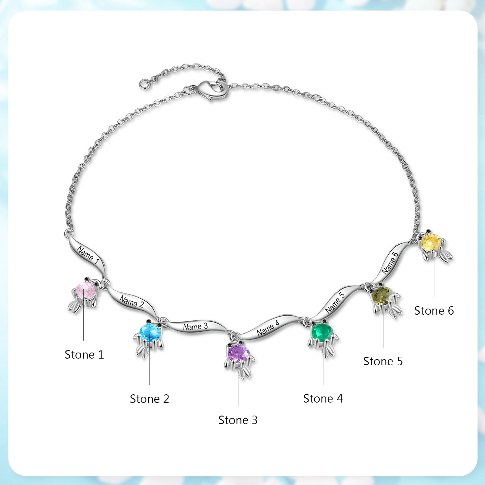 Custom Birthstone Anklet