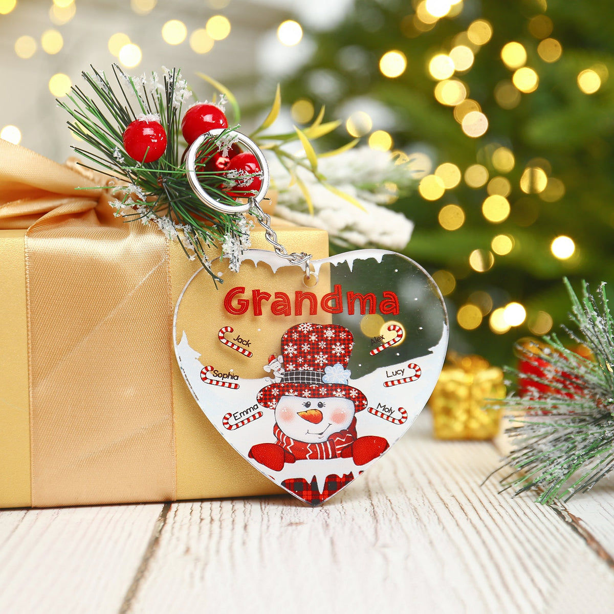 Christmas Decoration Custom Name  Keychain