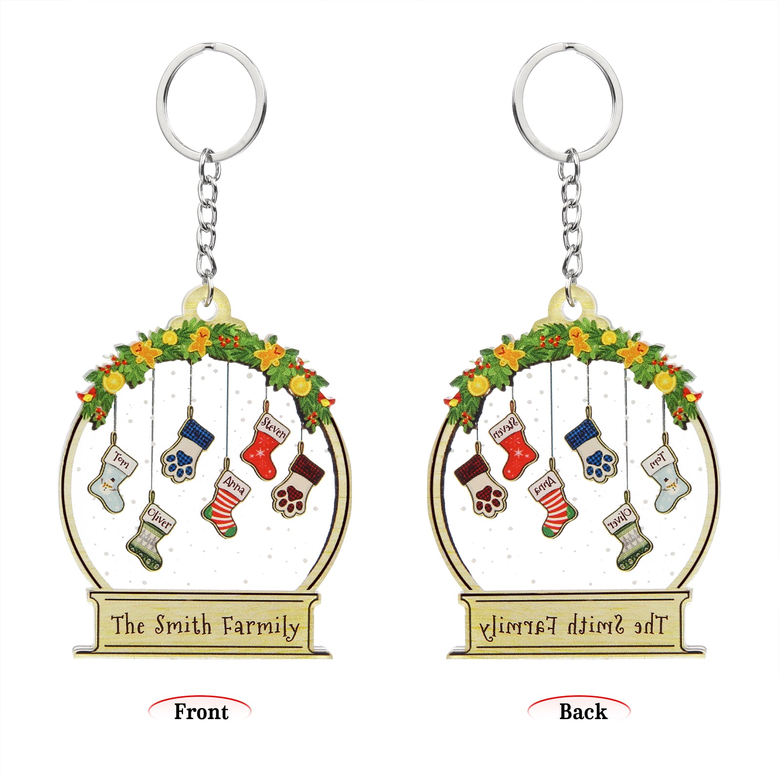 Christmas Decoration Custom Name Keychain