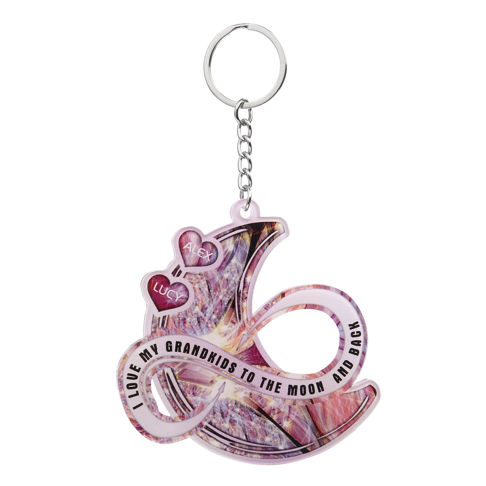 Custom Name Heart Moon Keychain