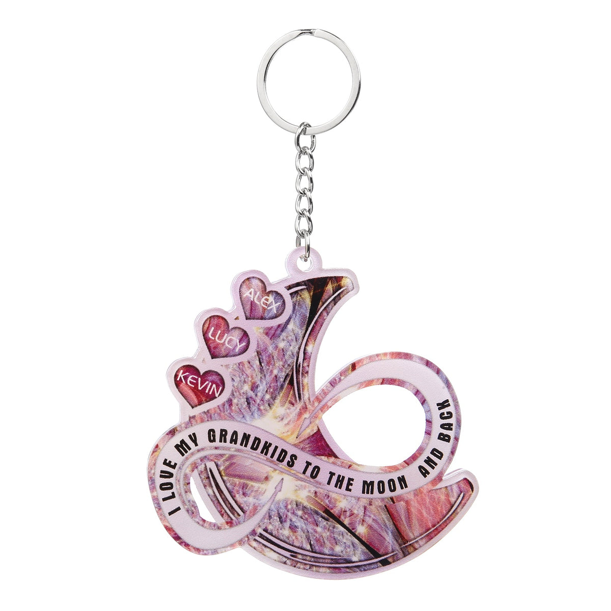 Custom Name Heart Moon Keychain