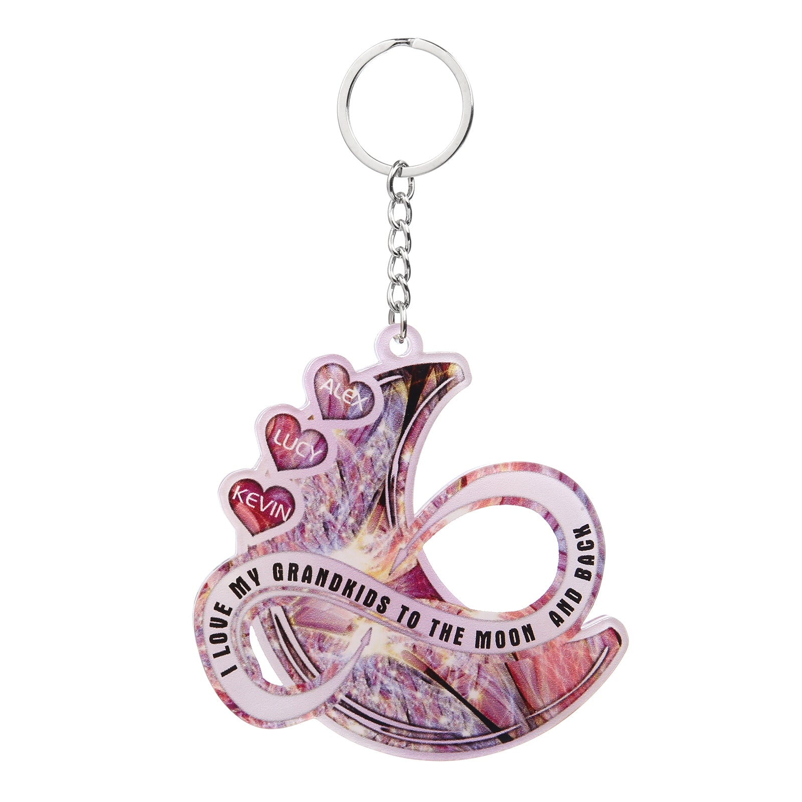 Custom Name Heart Moon Keychain