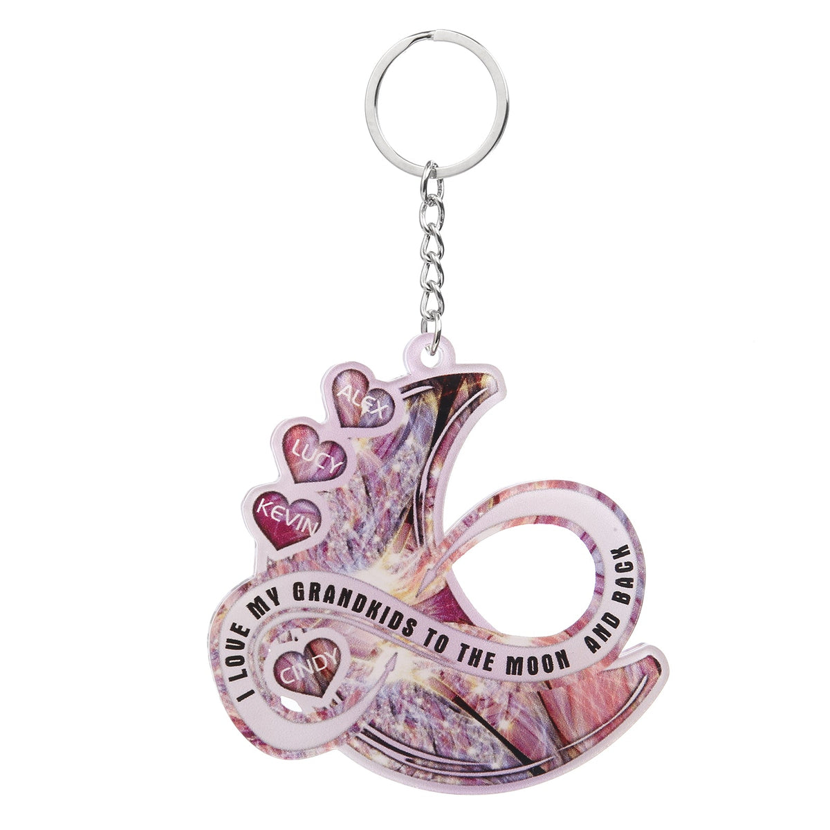 Custom Name Heart Moon Keychain