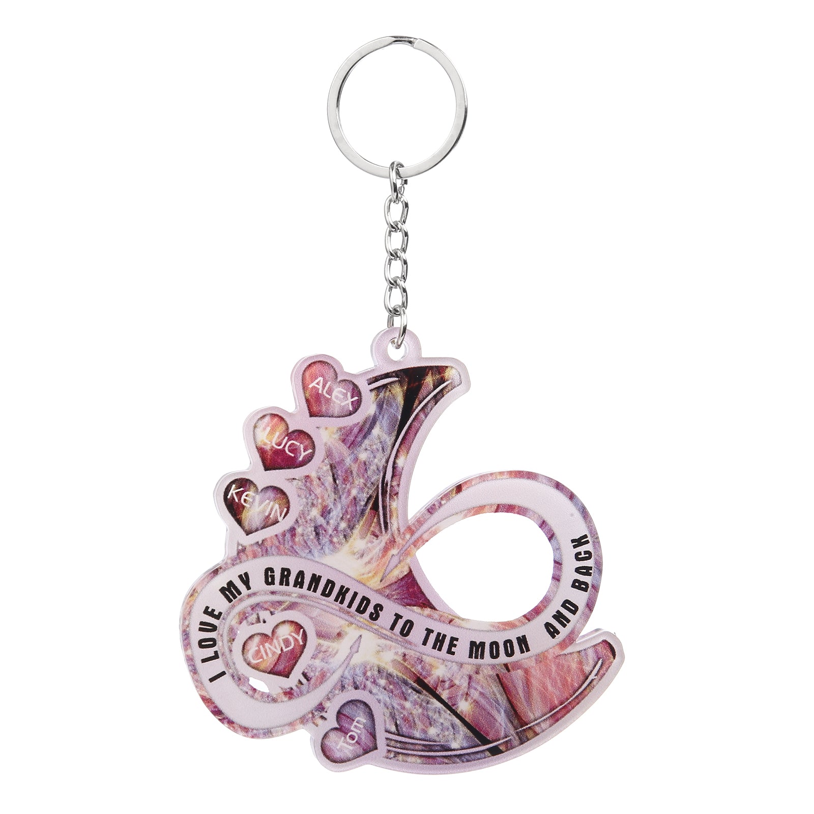 Custom Name Heart Moon Keychain