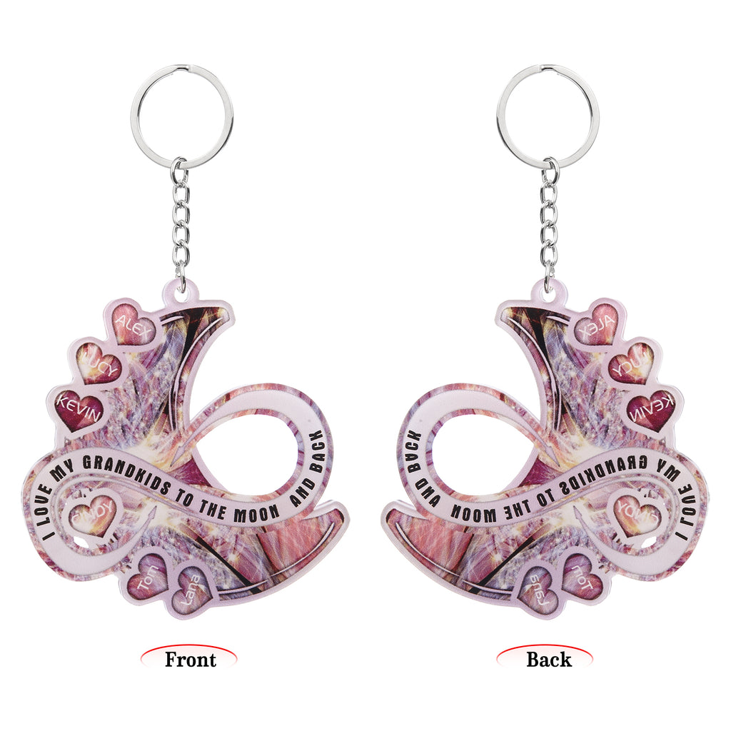 Custom Name Heart Moon Keychain