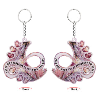 Custom Name Heart Moon Keychain