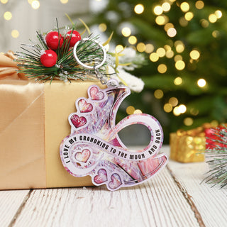 Custom Name Heart Moon Keychain