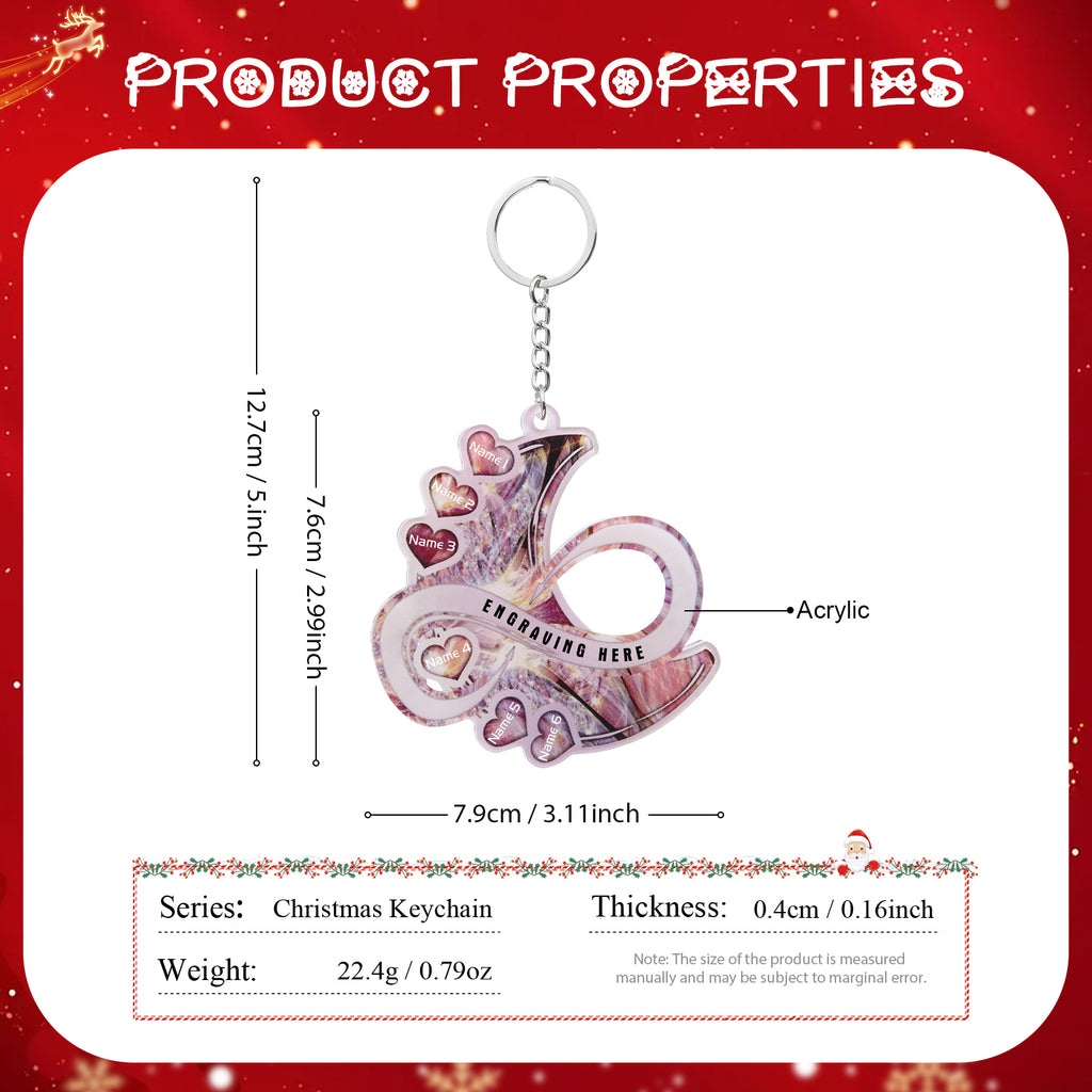 Custom Name Heart Moon Keychain