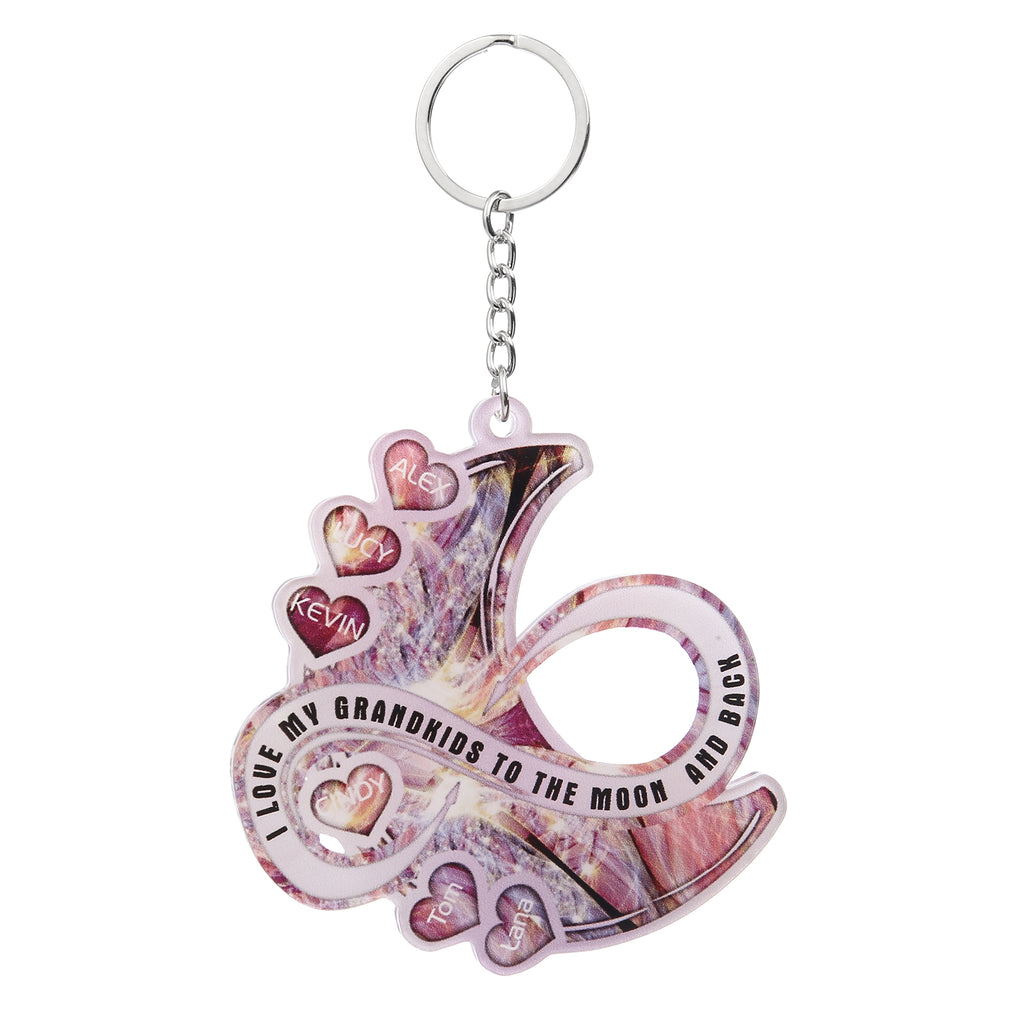 Custom Name Heart Moon Keychain