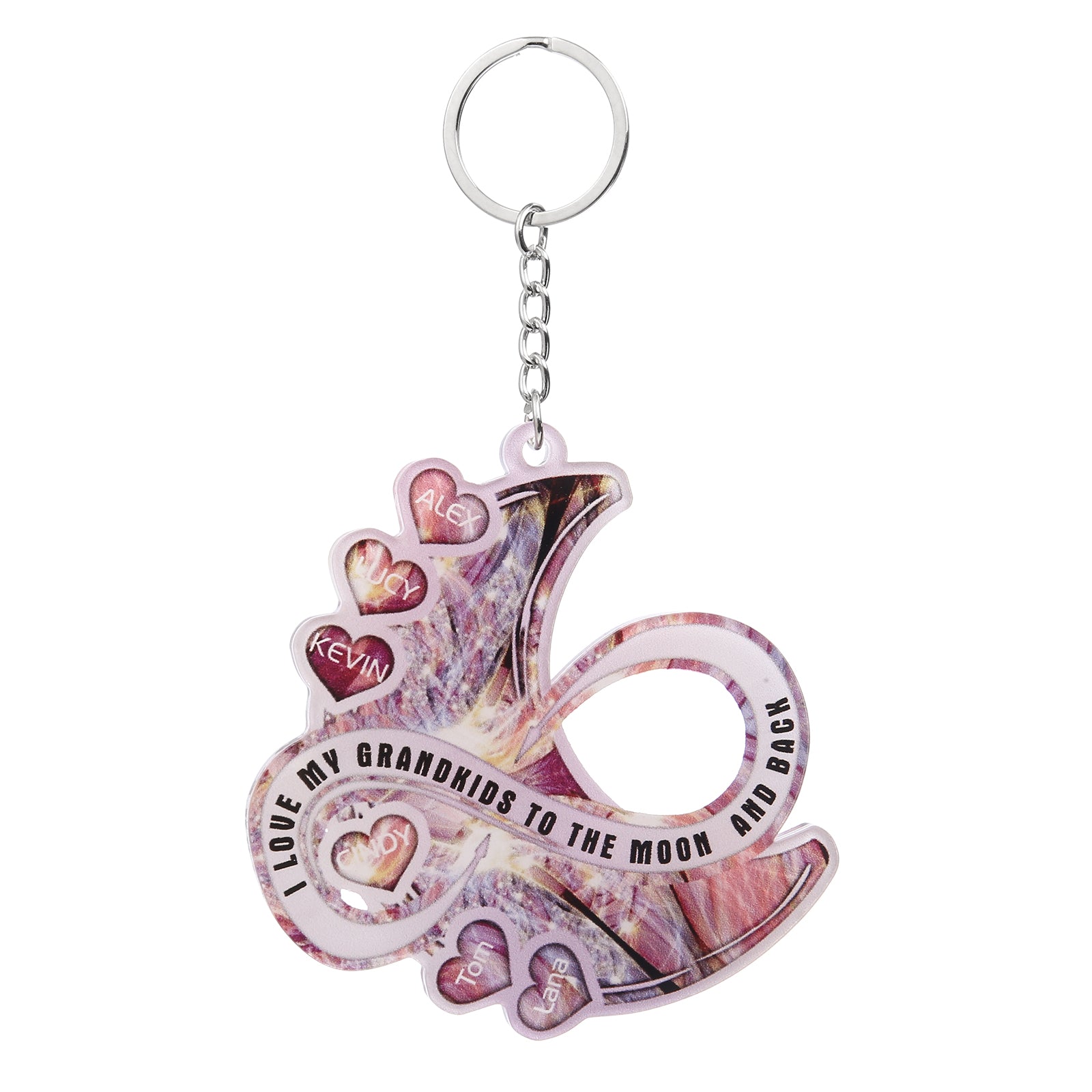 Custom Name Heart Moon Keychain