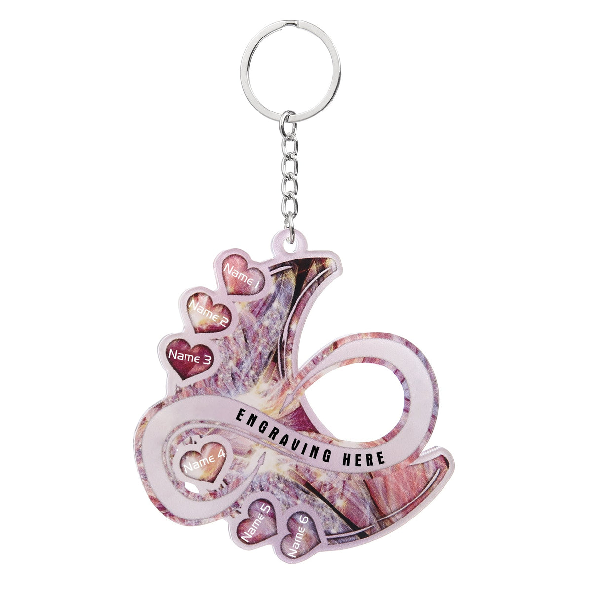 Custom Name Heart Moon Keychain