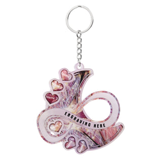 Custom Name Heart Moon Keychain