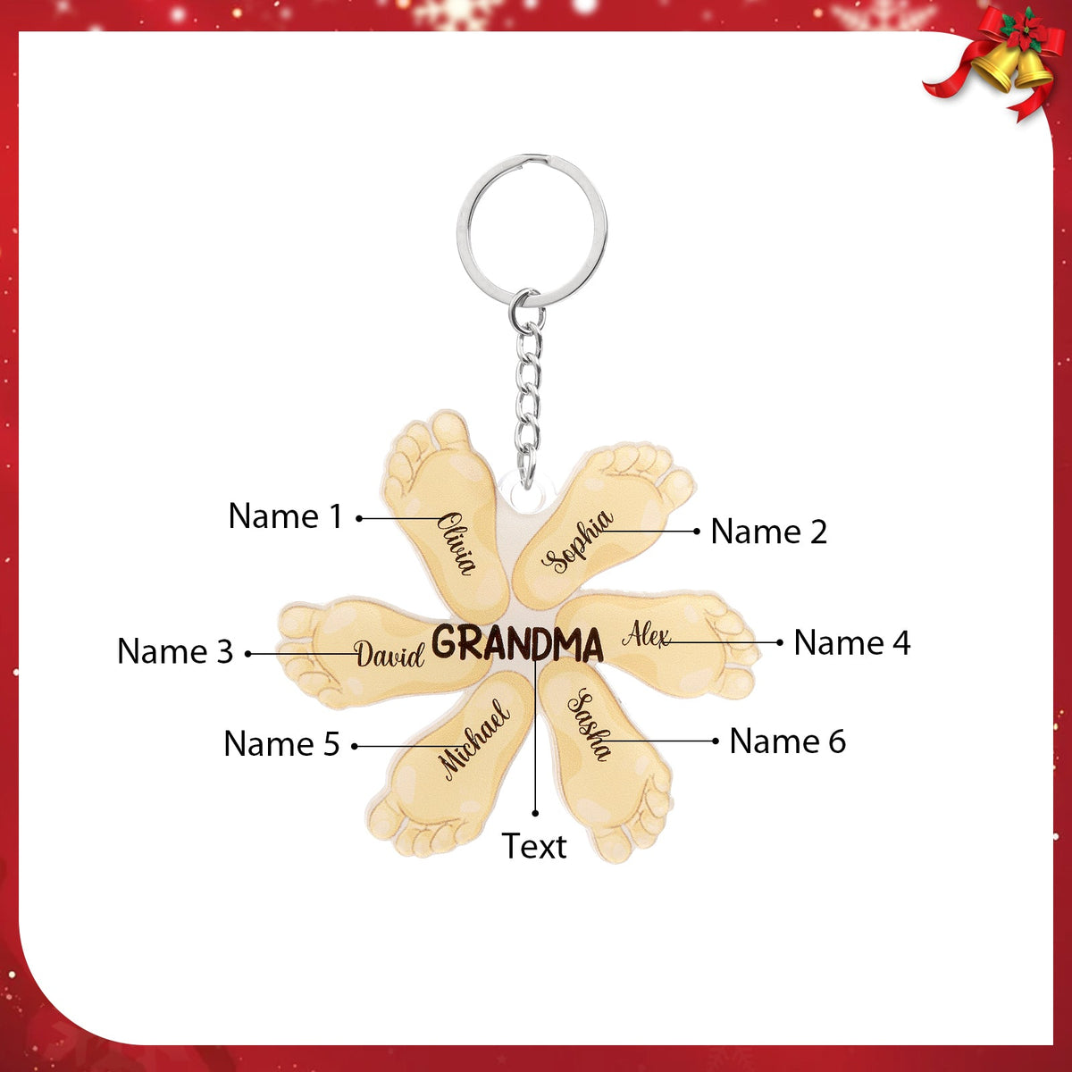 Christmas Decoration Custom Acrylic Name Sole Keychain