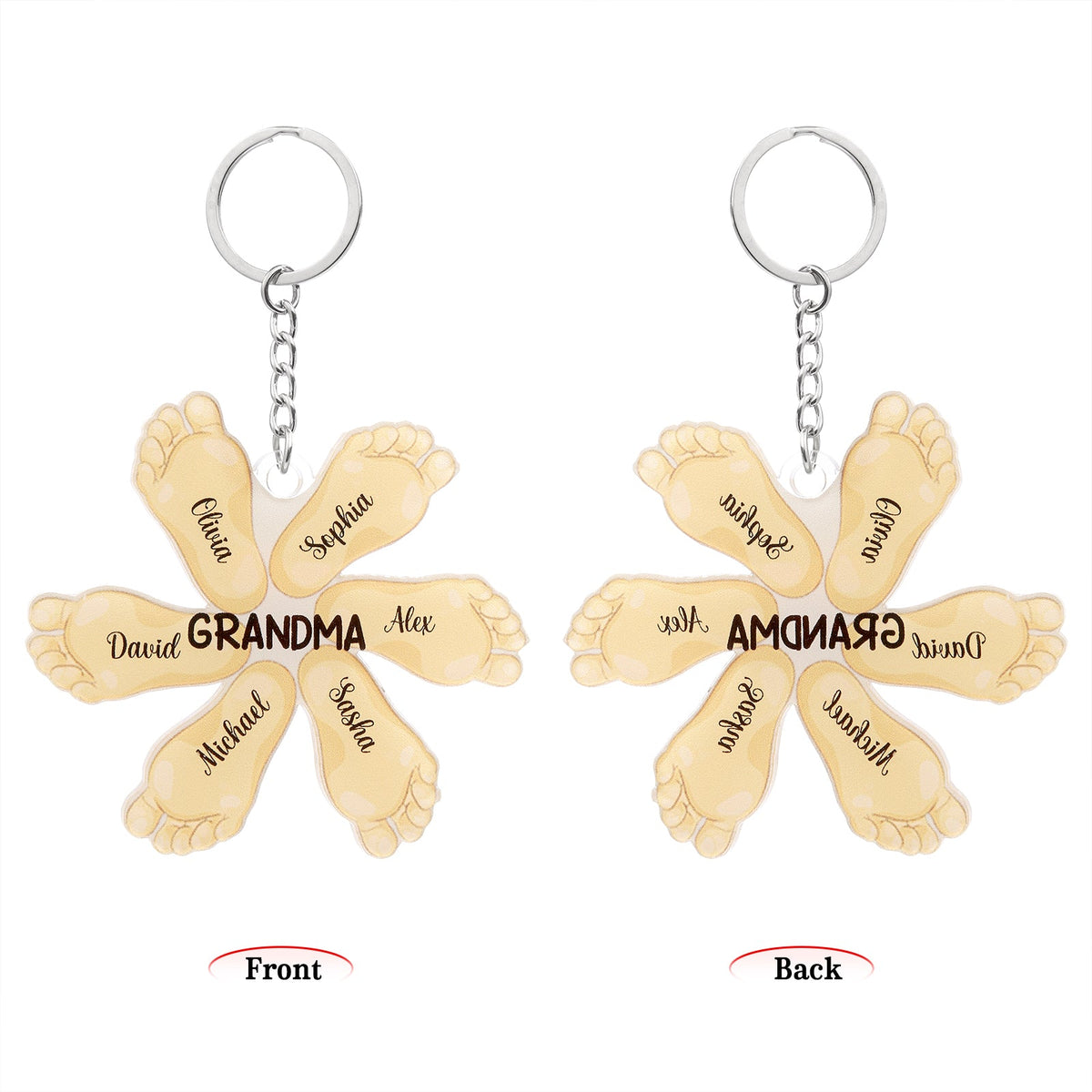 Christmas Decoration Custom Acrylic Name Sole Keychain