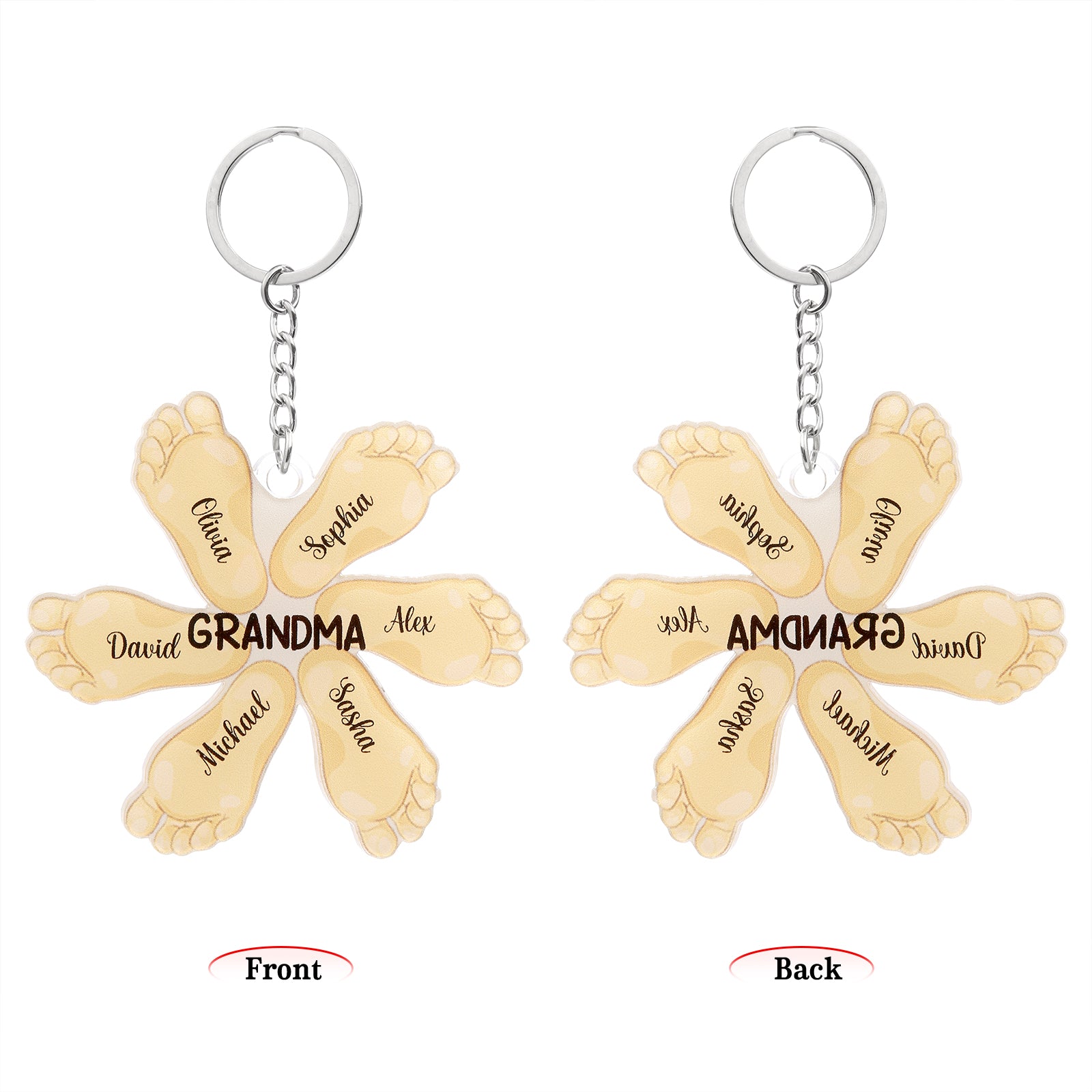 Christmas Decoration Custom Acrylic Name Sole Keychain