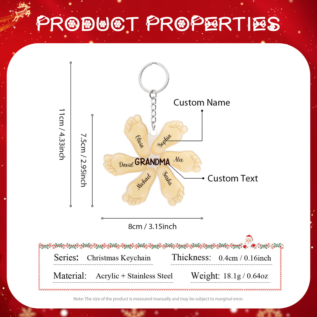 Christmas Decoration Custom Acrylic Name Sole Keychain