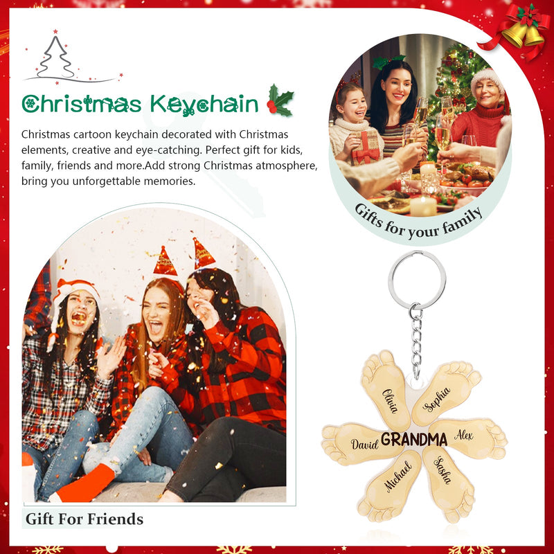 Christmas Decoration Custom Acrylic Name Sole Keychain