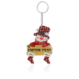 Christmas Decoration Custom Name Snowman Keychain