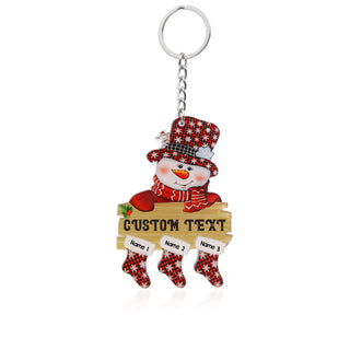 Christmas Decoration Custom Name Snowman Keychain