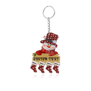 Christmas Decoration Custom Name Snowman Keychain