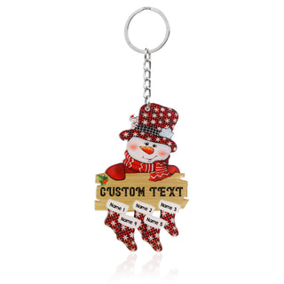 Christmas Decoration Custom Name Snowman Keychain