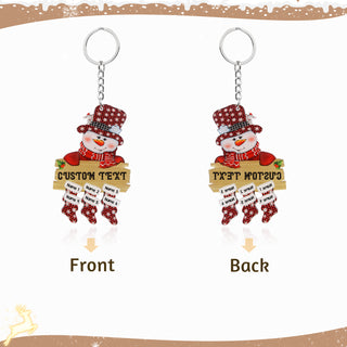 Christmas Decoration Custom Name Snowman Keychain