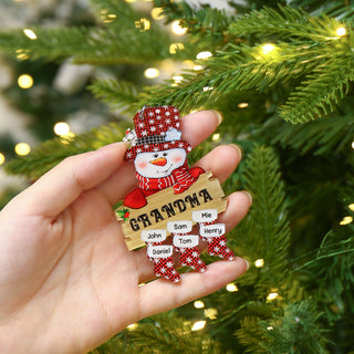 Christmas Decoration Custom Name Snowman Keychain