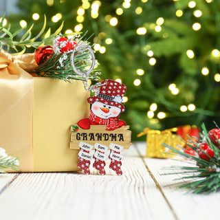 Christmas Decoration Custom Name Snowman Keychain