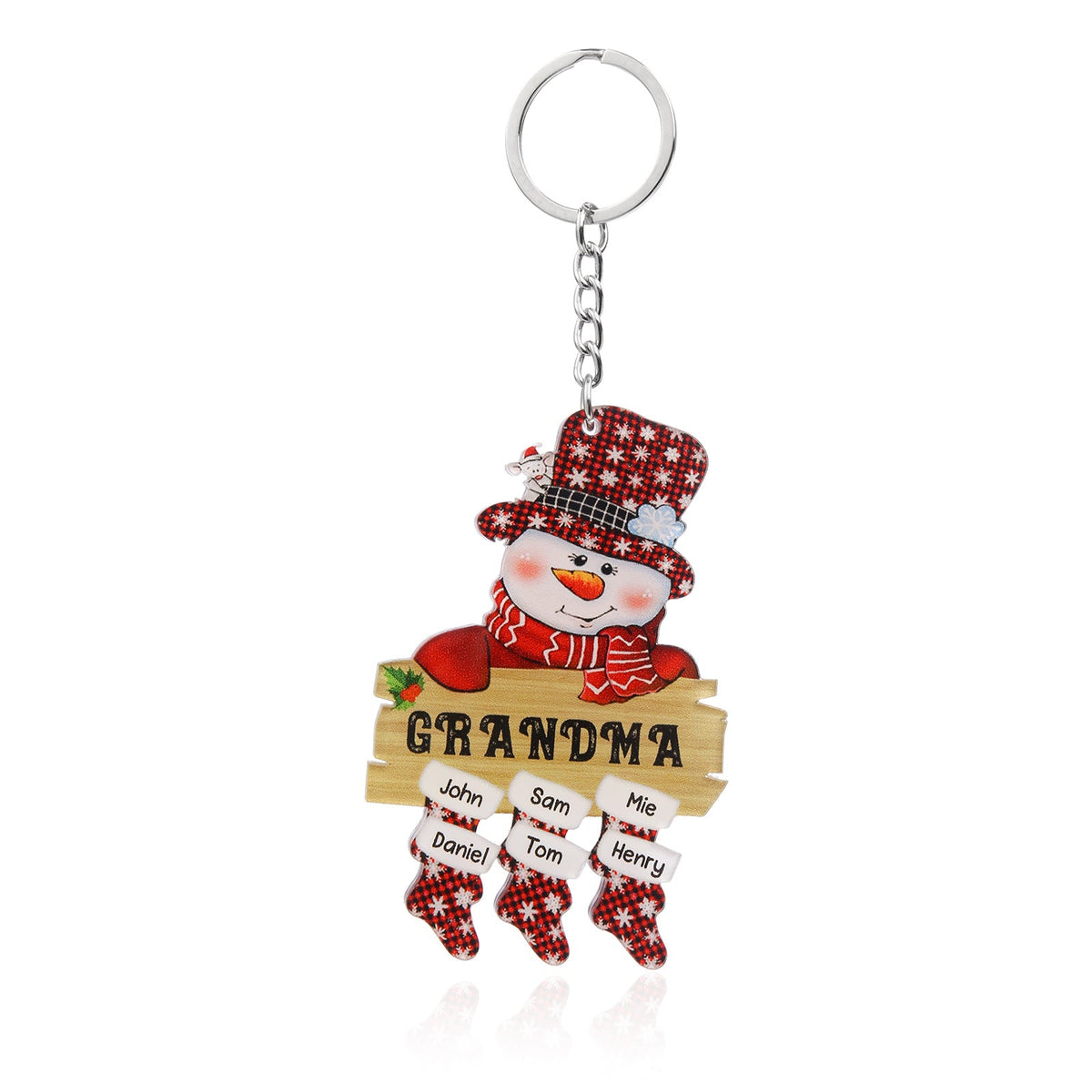 Christmas Decoration Custom Name Snowman Keychain