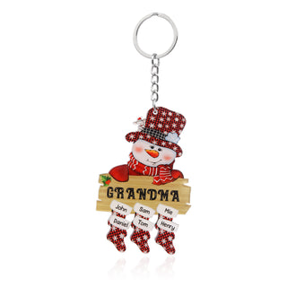 Christmas Decoration Custom Name Snowman Keychain