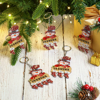 Christmas Decoration Custom Name Snowman Keychain