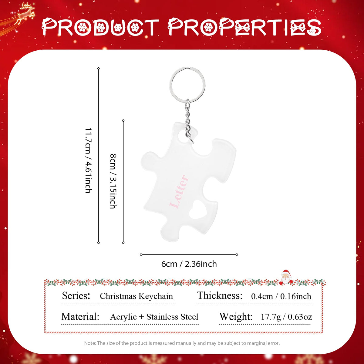 Christmas Decoration Custom Acrylic Keychain