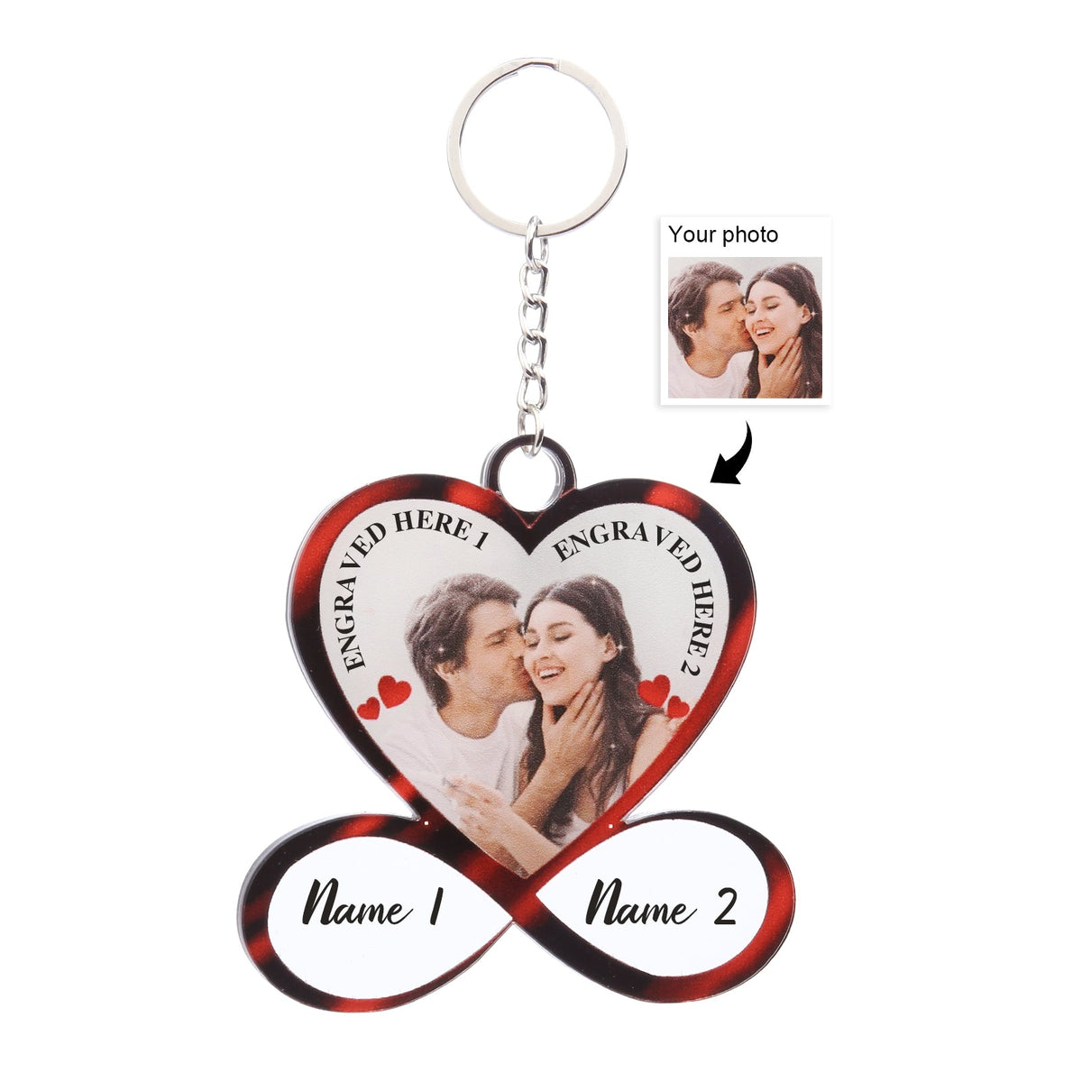 Christmas Decoration Custom Acrylic Heart Keychain