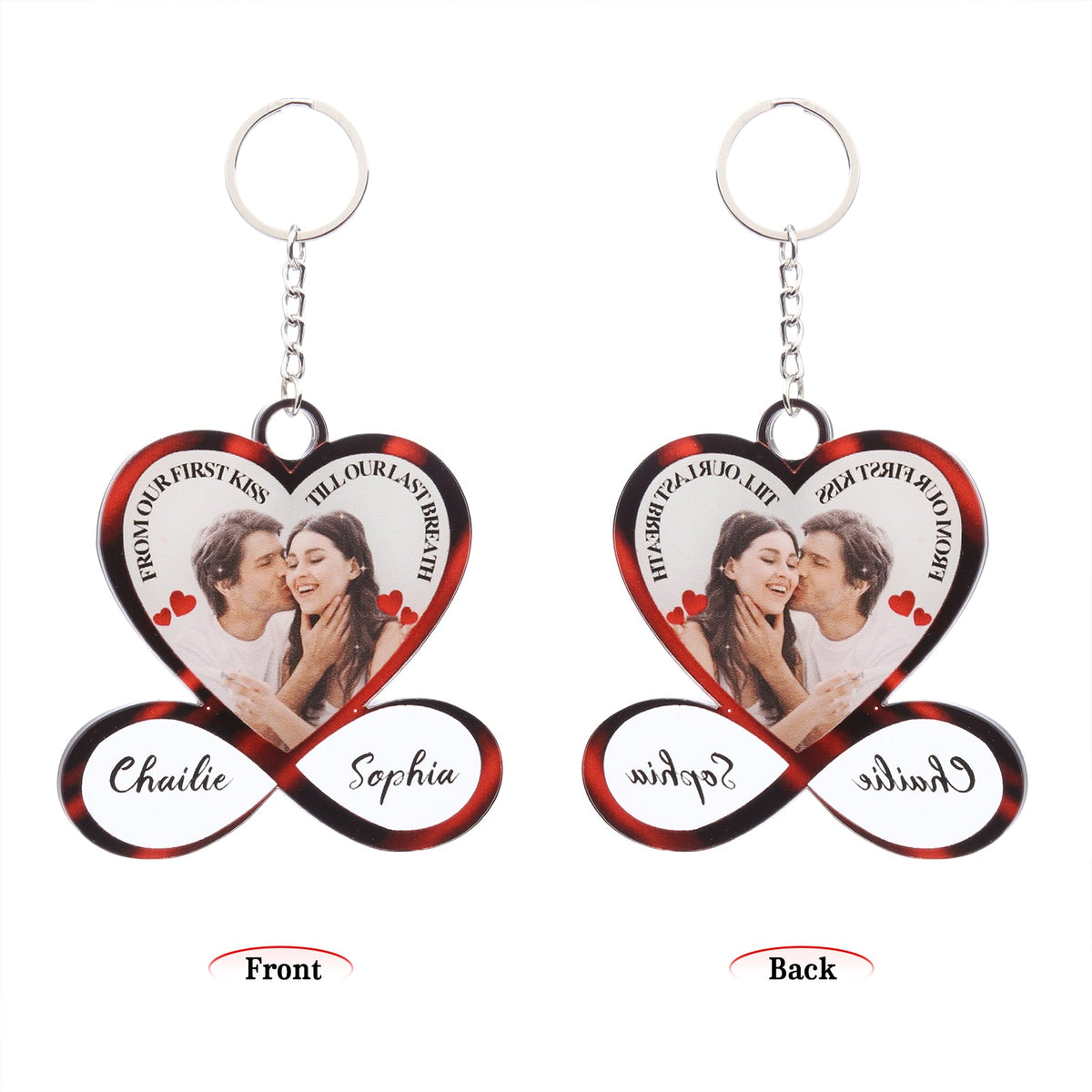 Christmas Decoration Custom Acrylic Heart Keychain